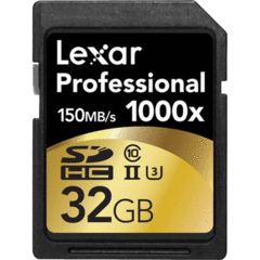 Lexar 32GB Professional 1000x UHS-II/U3 SDHC